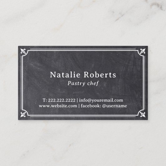 Cake Bakery Cupcake  Whisk Logo Chalkboard Visitekaartje (Achterkant)