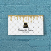 Cake Bakery Gold Drip Luxury White Visitekaartje