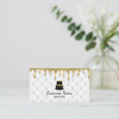 Cake Bakery Gold Drip Luxury White Visitekaartje (Staand voorkant)