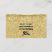 Cake Bakery Gold Drip Modern Glitter Visitekaartje (Achterkant)