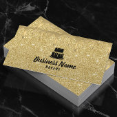 Cake Bakery Gold Drip Modern Glitter Visitekaartje