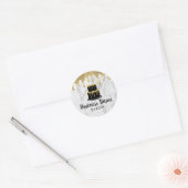 Cake Bakery Gold Drip Modern White Marble Ronde Sticker (Envelop)