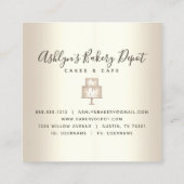Cake Bakery Gold Glitter Drift Pastry Chef Luxury Vierkante Visitekaartje (Achterkant)