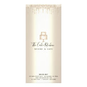 Cake Bakery Gold Glitter Pastry Chef Dessert Menu (Achterkant)