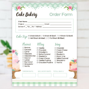 Cake Bakery Green Bestelformulier Notitieblok