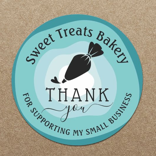 Cake Bakery Hartelijk dank voor uw bestelling Blau Ronde Sticker