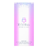 Cake Bakery Paars Glitter Drift Pastry Chef Menu (Achterkant)