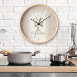Cake Bakery Pastry Chef Dessert Gold Glitter Drive<br><div class="desc">Maak een stijlvolle indruk met deze elegante, geavanceerde, eenvoudige en moderne aangepaste muur klok. Een sparkly, champagne goud 2 laagtaart, manuscript handgeschreven typografie en glitter drupt bedekking een faux metallische gouden achtergrond van de champagne. Personaliseer met uw volledige naam, zaken, of andere info. Uw keuze uit een rond of vierkant...</div>