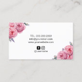 Cake Bakery Pastry Chef Elegant Floral Visitekaartje (Achterkant)