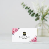 Cake Bakery Pastry Chef Elegant Floral Visitekaartje (Staand voorkant)