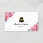 Cake Bakery Pastry Chef Elegant Floral Visitekaartje (Voorkant)