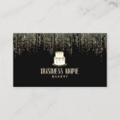 Cake Bakery Pastry Chef Modern Black & Gold Visitekaartje (Voorkant)