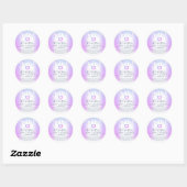 Cake Bakery Pastry Chef Paarse Glitter Drift Legal Ronde Sticker (Vel)