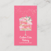 Cake Bakery Patisserie Pink Sparkle Elegant Visitekaartje (Voorkant)