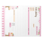 Cake Bakery Thema Bestelformulier en Factuur Notit Notitieblok (Voorkant)