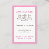 Cake Baking & Cake Maker Visitekaartje (Achterkant)