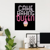 Cake Baking Queen Cupcake bakkerij Poster (Thuiskantoor)