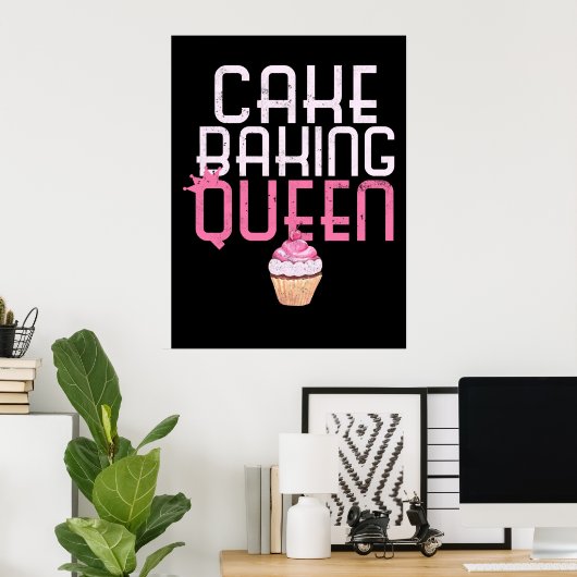 Cake Baking Queen Cupcake bakkerij Poster (Thuiskantoor)