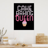Cake Baking Queen Cupcake bakkerij Poster (Keuken)