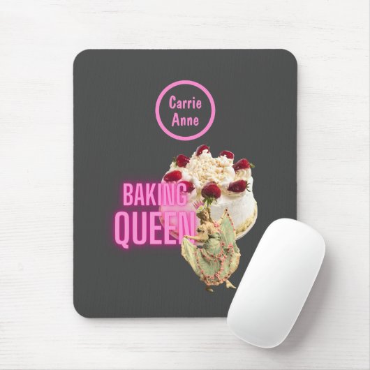  Cake Baking Queen, gepersonaliseerd Muismat (Met muis)