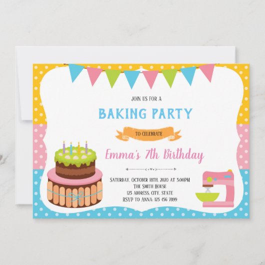 Cake bakken Versieren Uitnodiging (Voorkant)