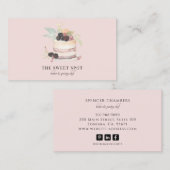 Cake Bakker Bakkerij Gebak Chef Catering Roze Visitekaartje (Voorkant / Achterkant)