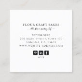 Cake Bakker Bakkerij Gebak Chef Catering Vierkante Visitekaartje (Achterkant)