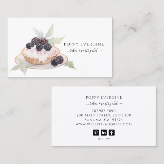 Cake Bakker Bakkerij Gebak Chef Catering Visitekaartje (Voorkant / Achterkant)