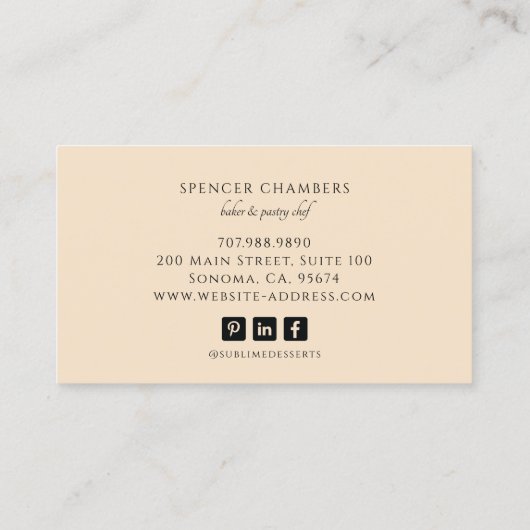 Cake Bakker Bakkerij Gebak Chef Catering Visitekaartje (Achterkant)