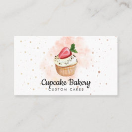 Cake Bakker Gebak Waterverf Aardbei Cupcake Visitekaartje