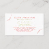 Cake Bakkerij Catering Logo Blush Roze Bloemen Visitekaartje (Achterkant)