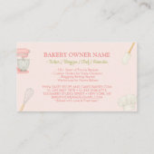 Cake Bakkerij Catering Populaire Blush Roze Bloeme Visitekaartje (Achterkant)