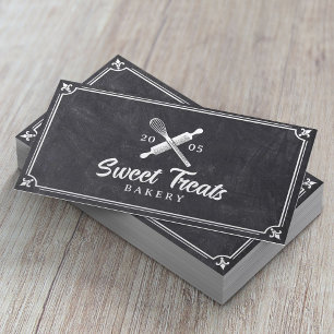 Cake Bakkerij Cupcake Oude Stijl Garde Logo Krijtb Visitekaartje