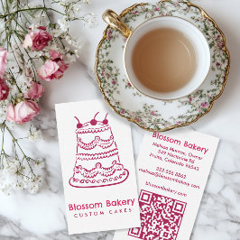 Cake Bakkerij Dessert Catering Aangepaste QR Handg Visitekaartje