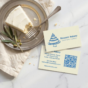 Cake Bakkerij Dessert Catering AANGEPASTE QR Handg Visitekaartje