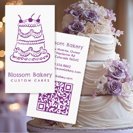 Cake Bakkerij Dessert Catering Aangepaste QR Handg Visitekaartje