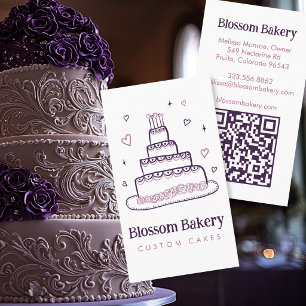 Cake Bakkerij Dessert Catering AANGEPASTE QR Handg Visitekaartje