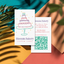 Cake Bakkerij Dessert Catering Aangepaste QR Handg Visitekaartje