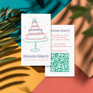 Cake Bakkerij Dessert Catering Aangepaste QR Handg Visitekaartje