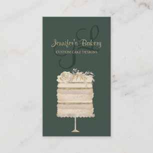 Cake Bakkerij Gebak Patisserie salie groen elegant Visitekaartje