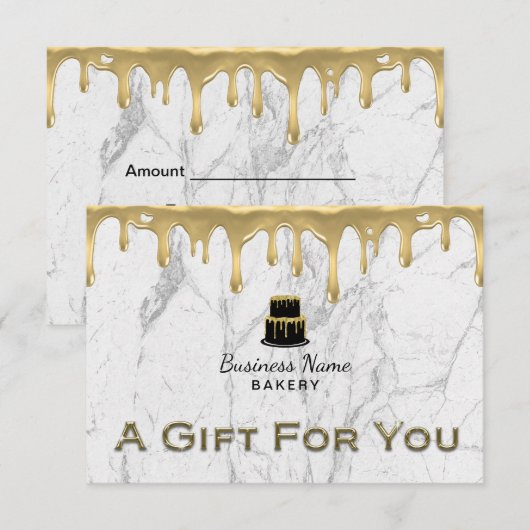 Cake Bakkerij Goud Drip Icing Gebak Chef Marmer (Voorkant / Achterkant)