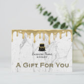 Cake Bakkerij Gouden Drip Icing Gebak Chef Marmer (Staand voorkant)