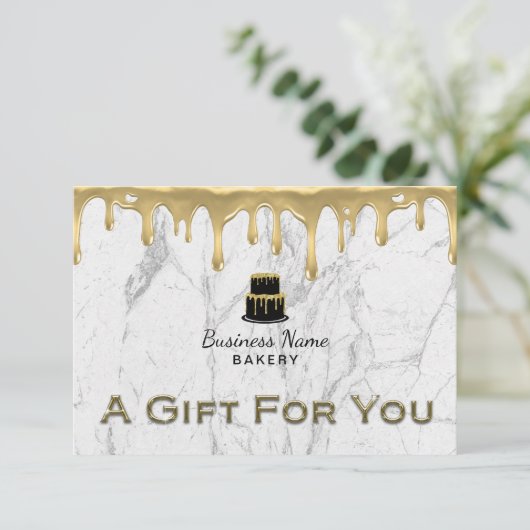 Cake Bakkerij Gouden Drip Icing Gebak Chef Marmer (Staand voorkant)