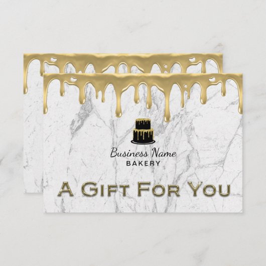 Cake Bakkerij Gouden Drip Icing Gebak Chef Marmer (Voorkant / Achterkant)