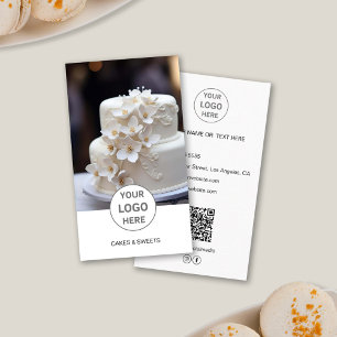 Cake Bakkerij Logo Foto QR Wit Zakkaartje Visitekaartje