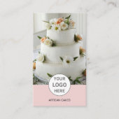 Cake Bakkerij Logo Foto Roze Visitekaartje (Voorkant)