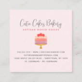 Cake Bakkerij Roze Ombre Sprinkles Gebak Dessert Vierkante Visitekaartje (Achterkant)