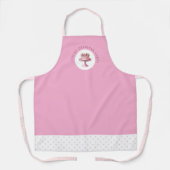 Cake Bakkerij Roze Polka Dot Logo Schort (Voorkant)