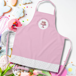 Cake Bakkerij Roze Polka Dot Logo Schort
