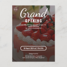 Cake Bakkerij Winkel Zakelijk Grote Opening Uitnodiging Briefkaart